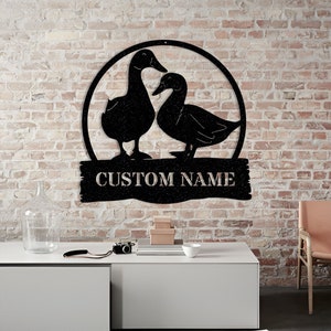 Personalized Duck Coop Metal Sign: Custom Farmhouse Wall Art
