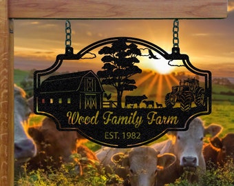 Personalized Metal Farm Sign: Custom Ranch Name, Barn Decor