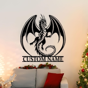 Monogrambord draken: gepersonaliseerde naamkunst, kinderkamerdecoratie