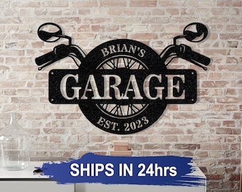 Custom Motorcycle Garage Sign,Personalized Metal Art,Metal Garage Sign,Men Cave Metal Art,Fathers Day Gift,Motor Bike Metal Sign,Biker Gifts