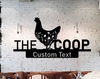 Personalized Chicken Coop Sign: Custom Metal Hen House Decor