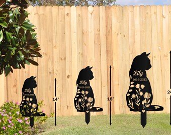 Targa Memoriale Per Gatto Da Giardino | Personalizzabile | Acciaio Inox | Per Ricordo Animali Domestici