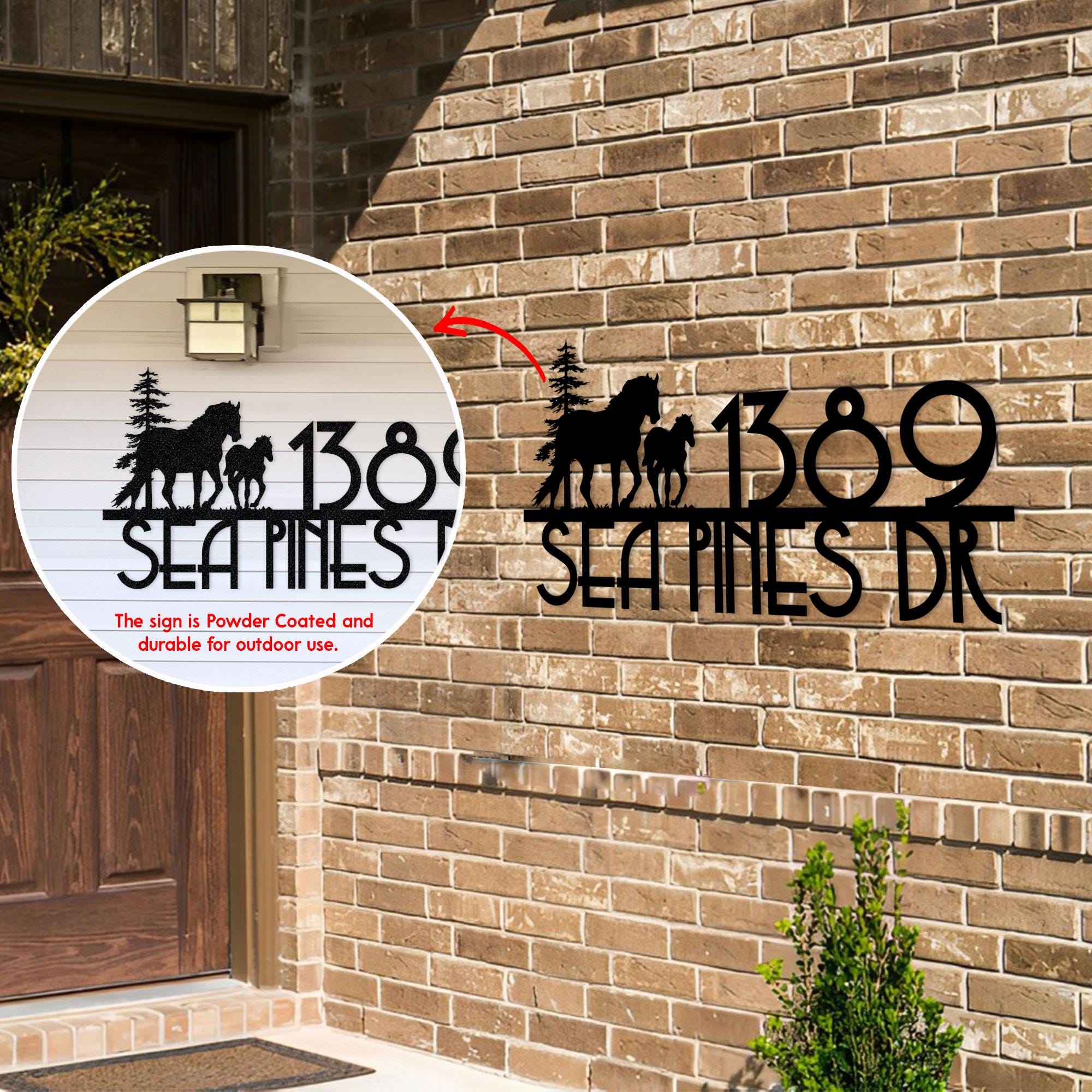 Mid Century Modern Metal Address Sign With Street Name - Etsy