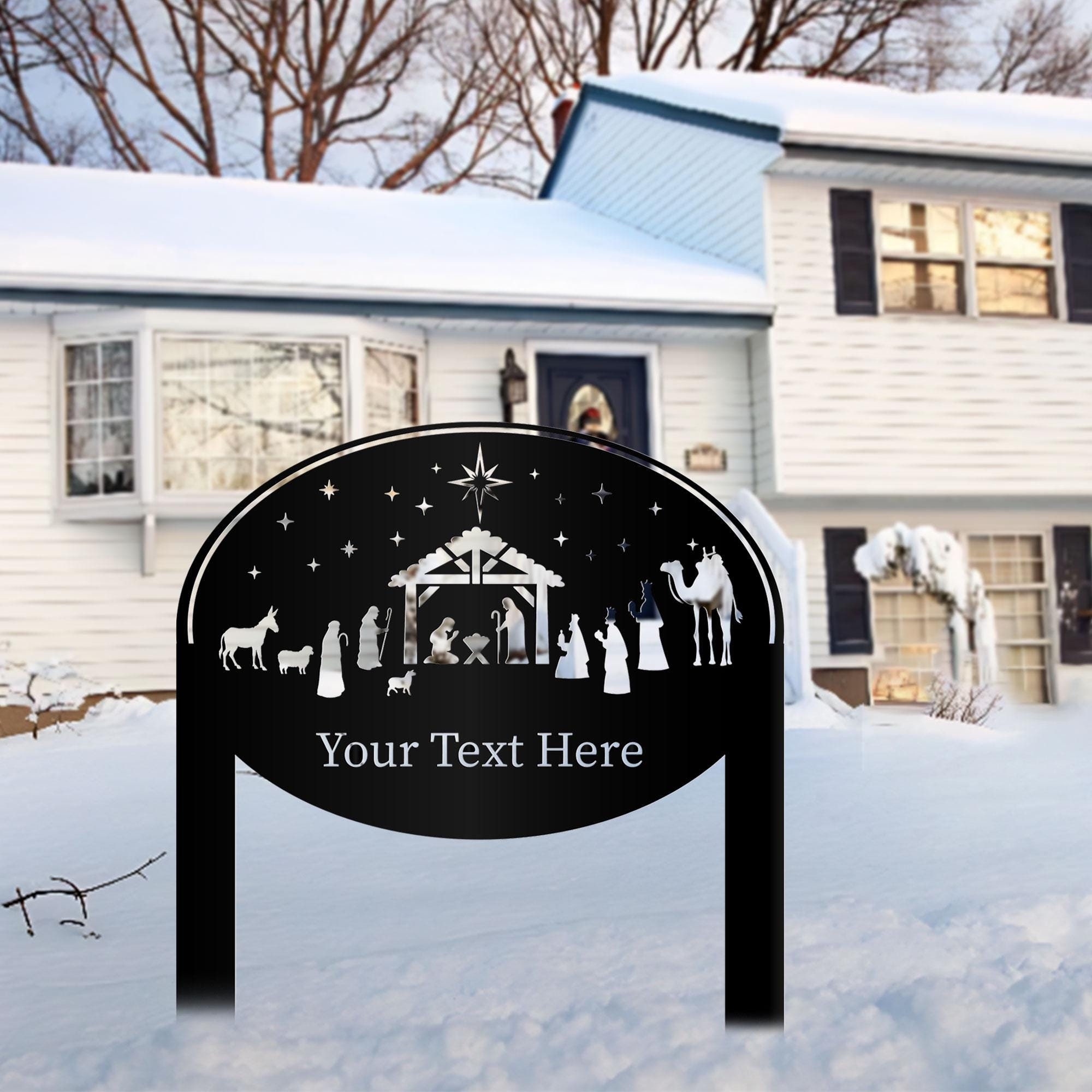 Metal Nativity Yard Stake: Outdoor Christmas Manger Scene Decor - Etsy