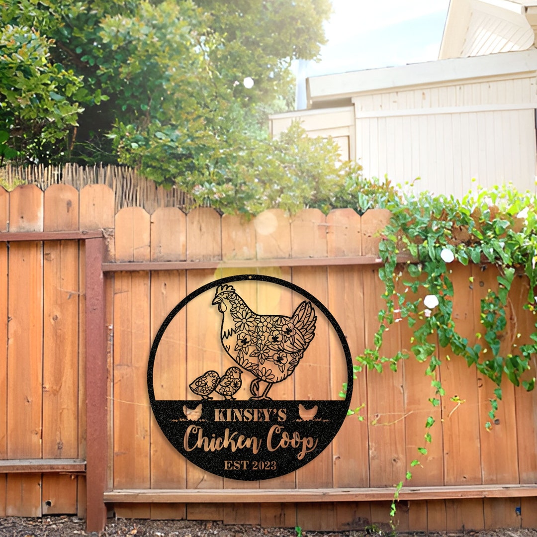 Personalized Vintage Chicken Coop Sign Metal Chicken Coop Etsy