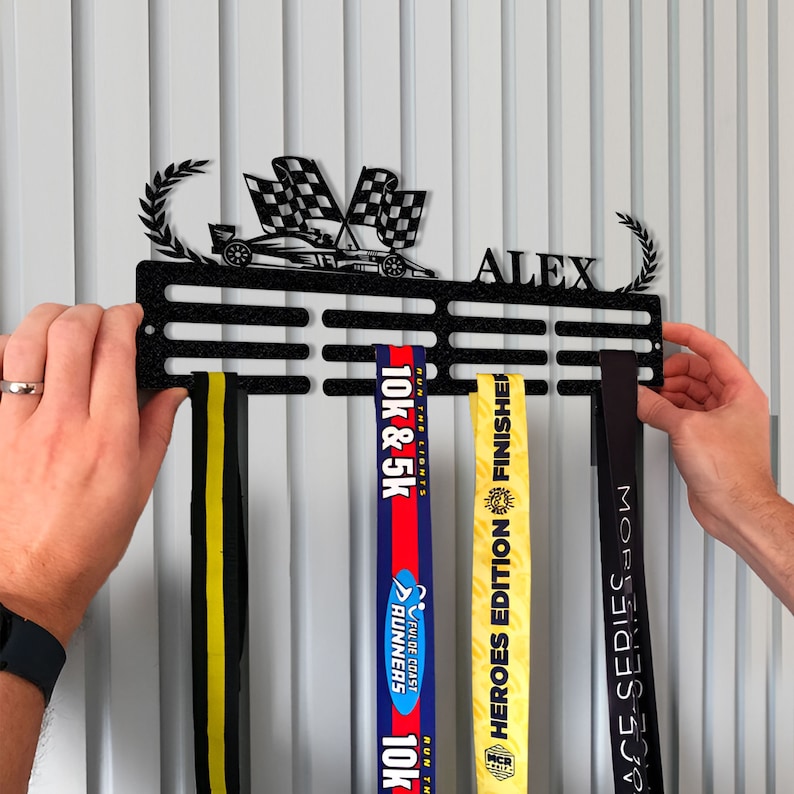 Medal Rack Racing Personalized Racing Car Medal Holder: 12-rung Sports Award Display - Etsy