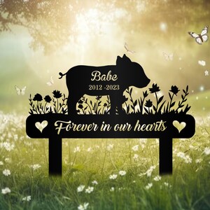 Personalized Pig Memorial Stake: Custom Farm Garden Decor