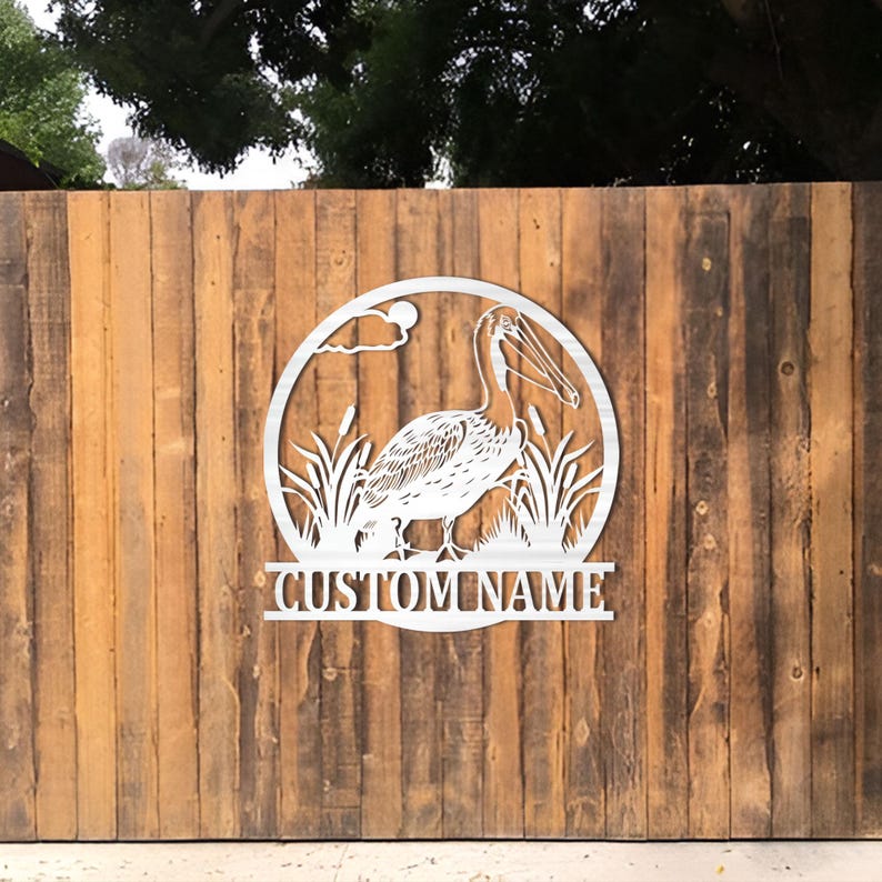 Custom Pelican Metal Sign With Last Name Personalized,pelican Metal