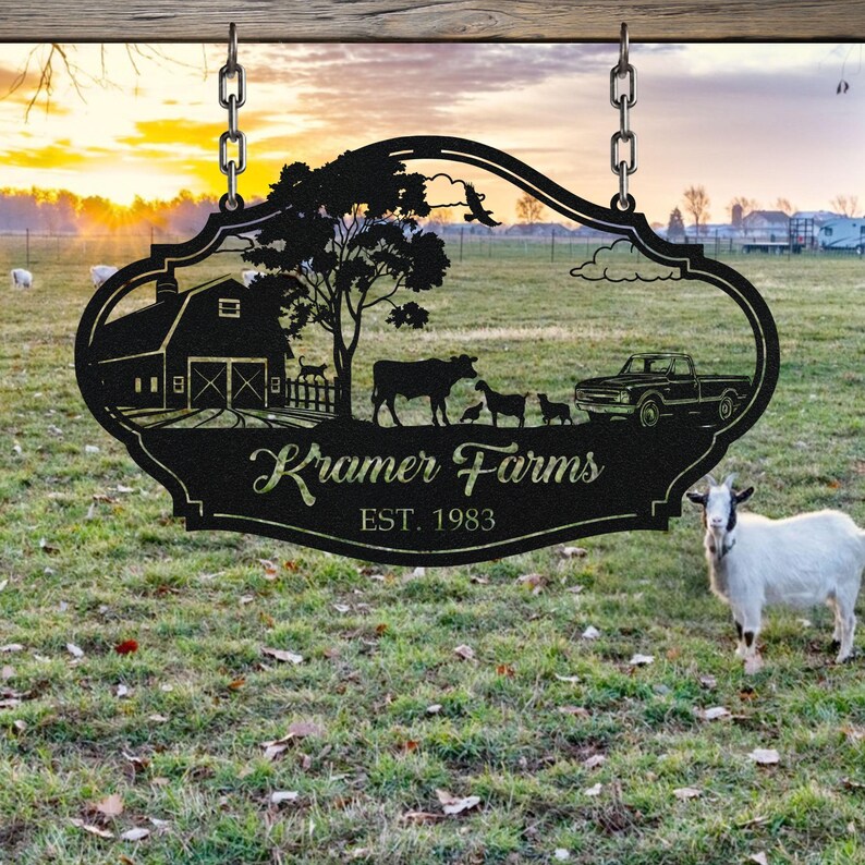 Farm Sign, Personalized Family Sign, Custom Farm Sign, Large Entrance ...