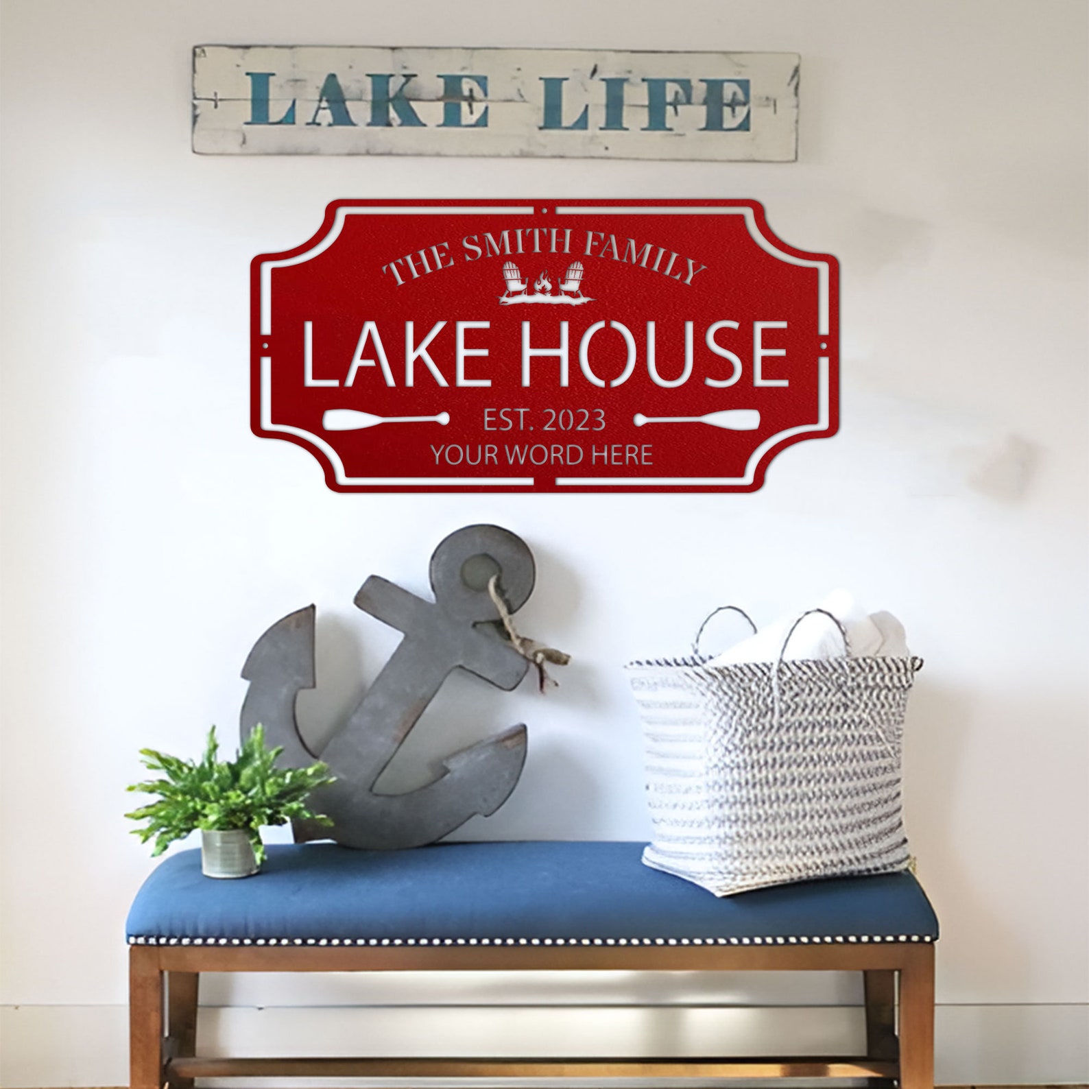 Personalized Lake House Metal Sign: Custom Welcome Decor - Etsy