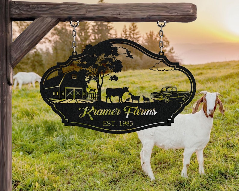 Farm Sign, Personalized Family Sign, Custom Farm Sign, Large Entrance ...