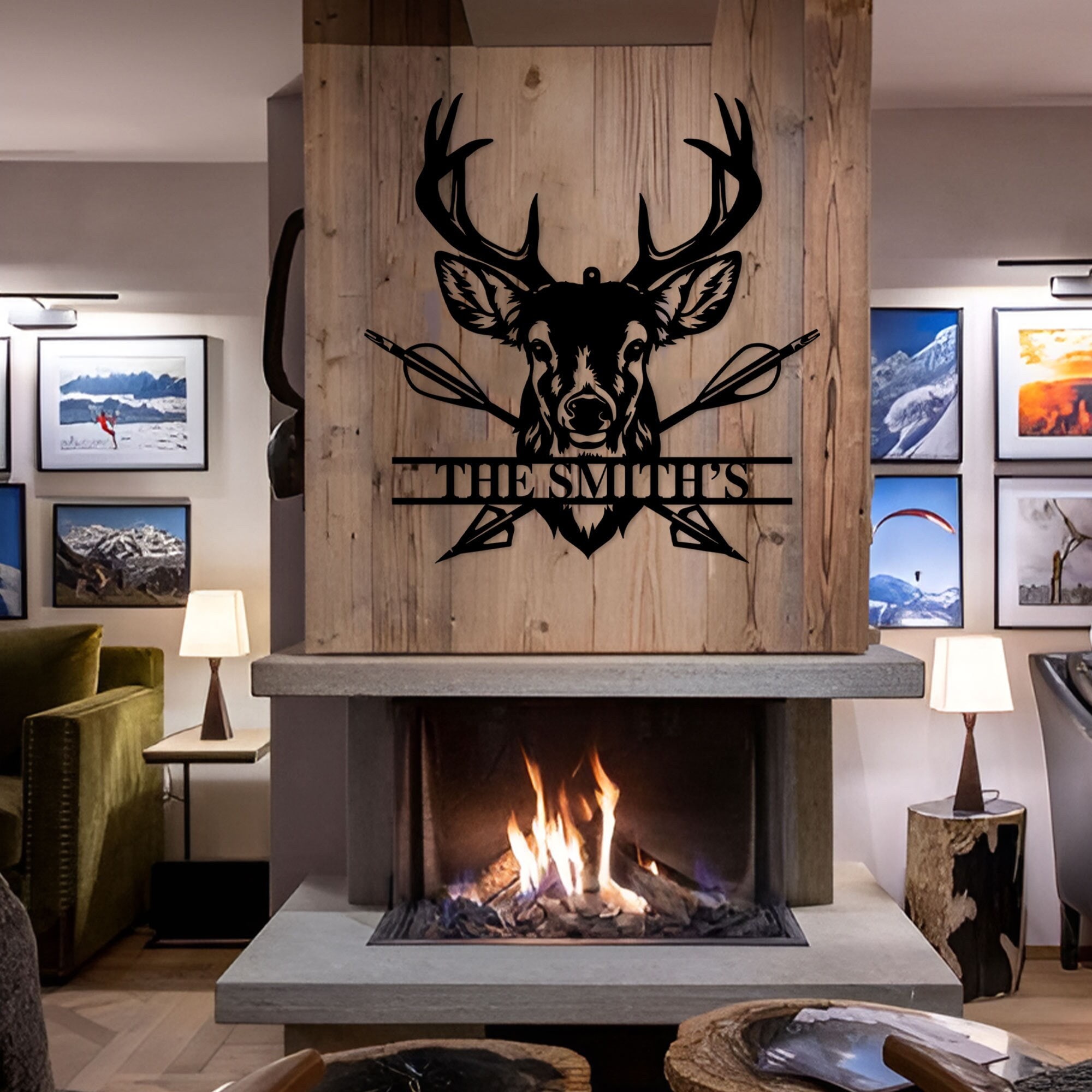 Personalized Deer Head Metal Sign: Deer Camp Decor, Hunter Gift