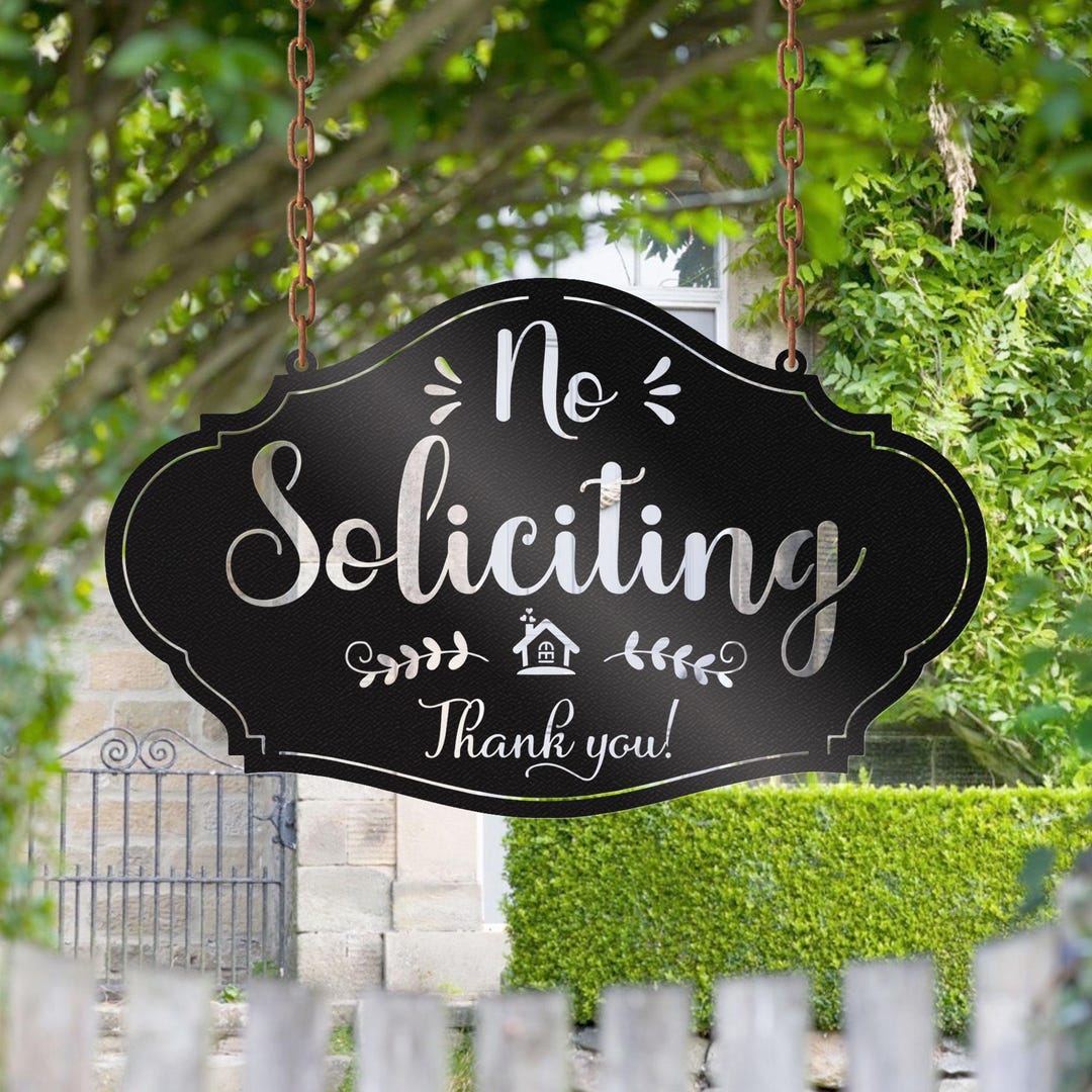 Soliciting Sign No Soliciting Sign for Home Decor, Metal House Sign, Front Door Sign ...