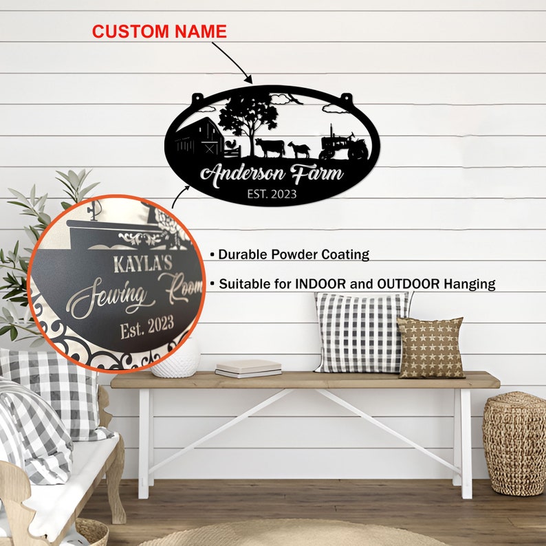 Custom Metal Farm Sign: Personalized Ranch Decor - Etsy