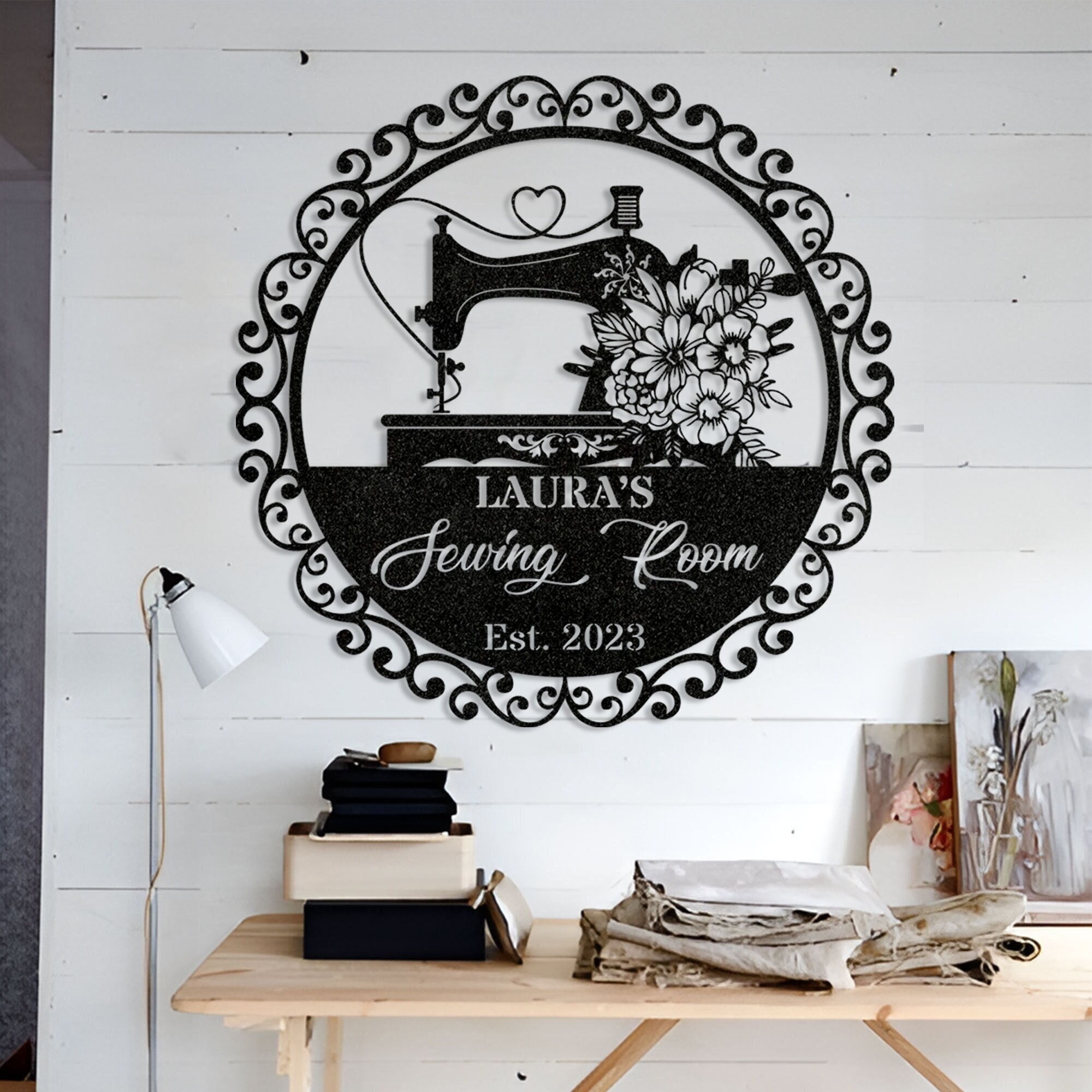 Sewing Room-Personalized Business Sign- Antique Sewing Machine Metal S –  Speed Fabrication