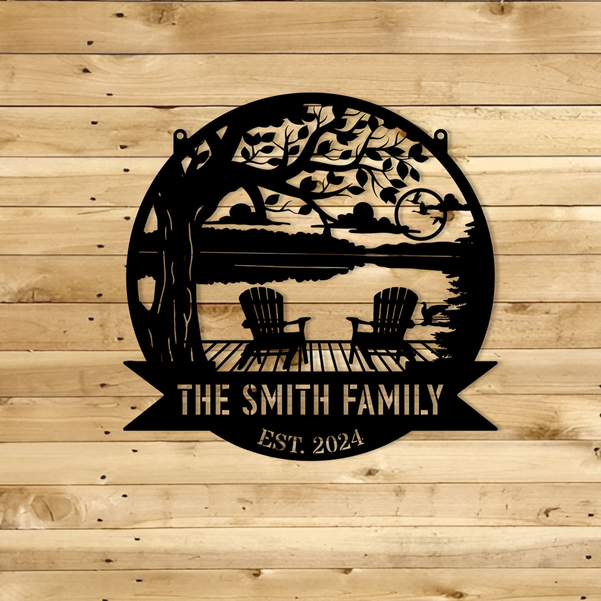 Personalized Lake House Metal Sign: Custom Family Name Decor - Etsy