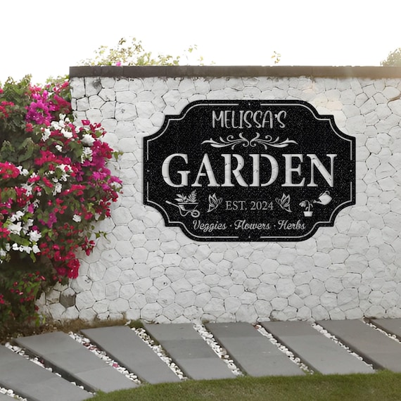 Custom Metal Garden Decor,Garden Wall Art,Garden Metal Sign,Personalized Gardener Name Sign,Metal Yard Decor,Gardening Gifts,Housewarming