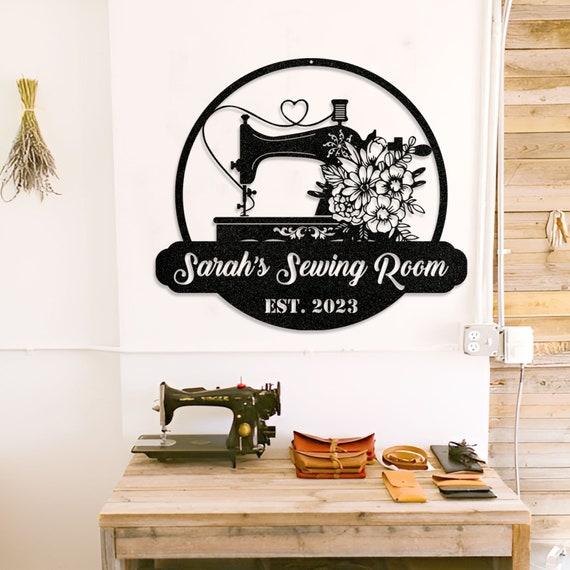 Custom Sewing Metal Sign, Sewing Metal Wall Art, Sewing Room Sign,  Personalized Sewer Name Sign, Sewing Room Decor, Gift for Grandma Mom,  Custom Metal