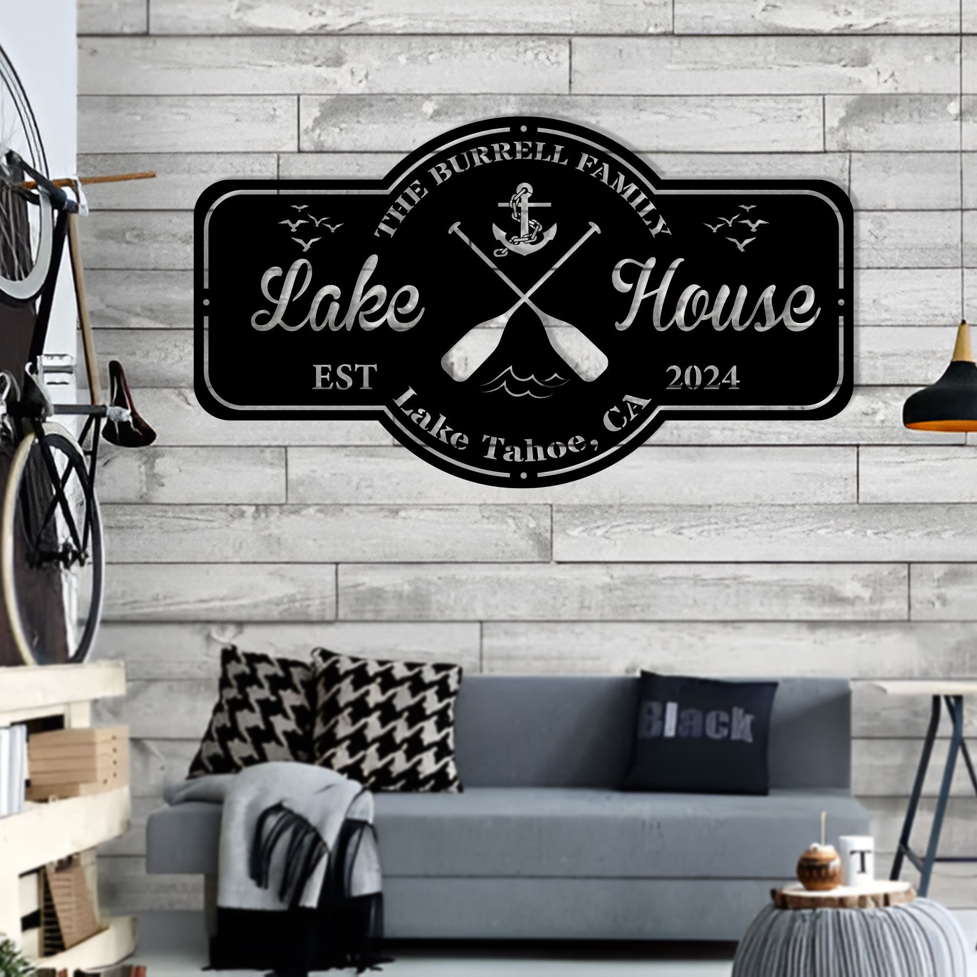 Personalized Lake House Metal Sign: Custom Family Name Outdoor Decor - Etsy