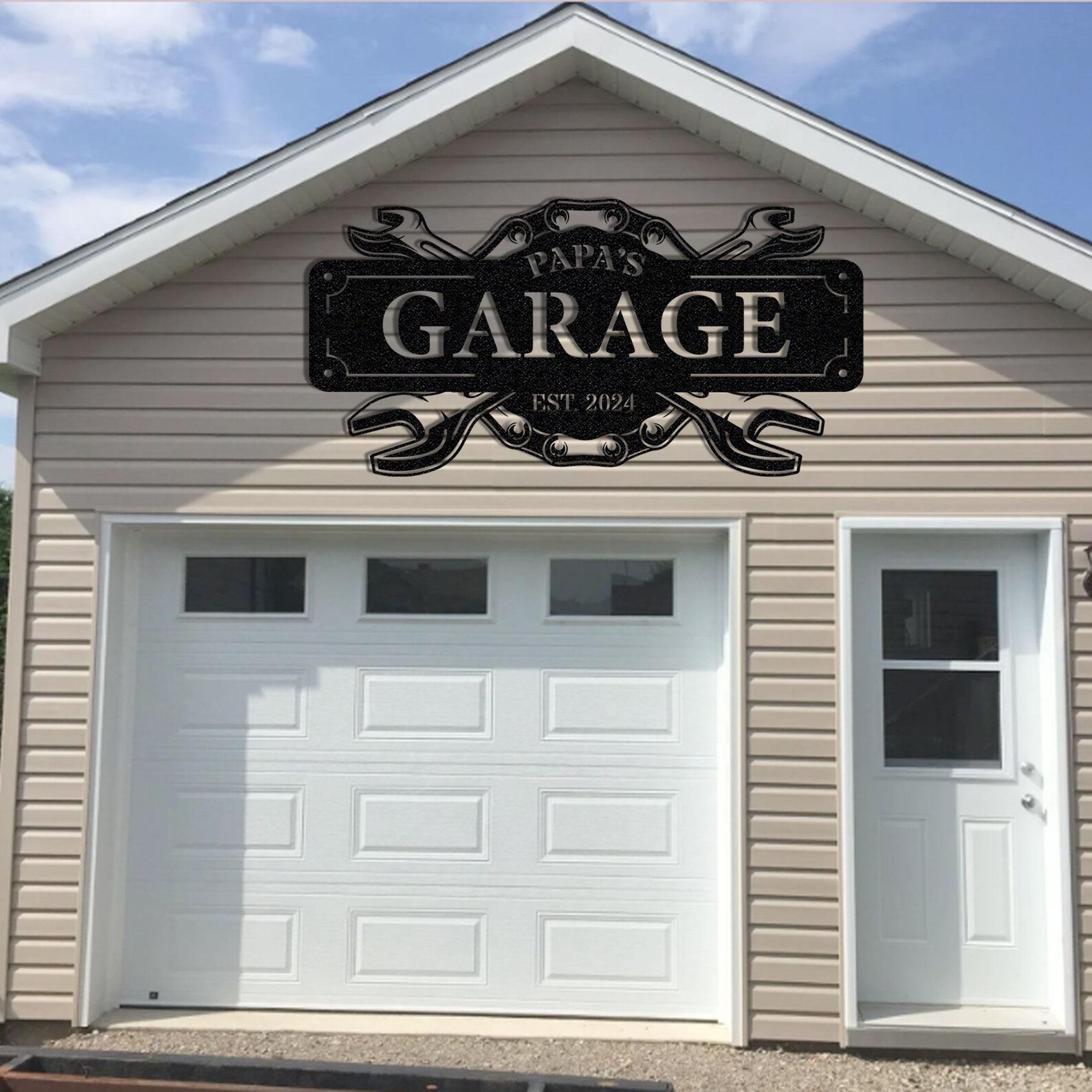 Personalized Metal Garage Sign Custom Workshop Name Sign Home Decor Car ...