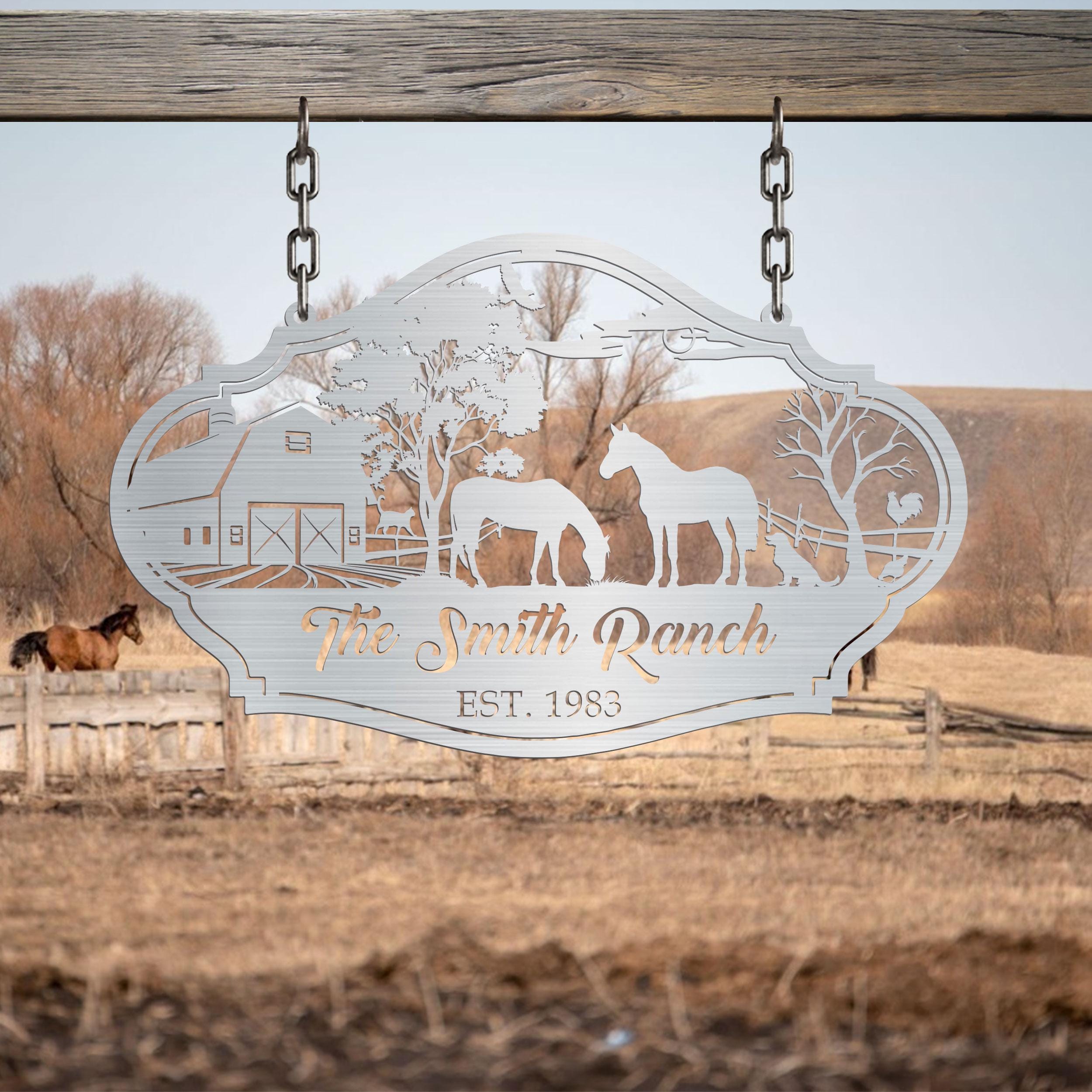 Horse Ranch Custom Metal Name Signs Personalized,farmer Gift,horse ...