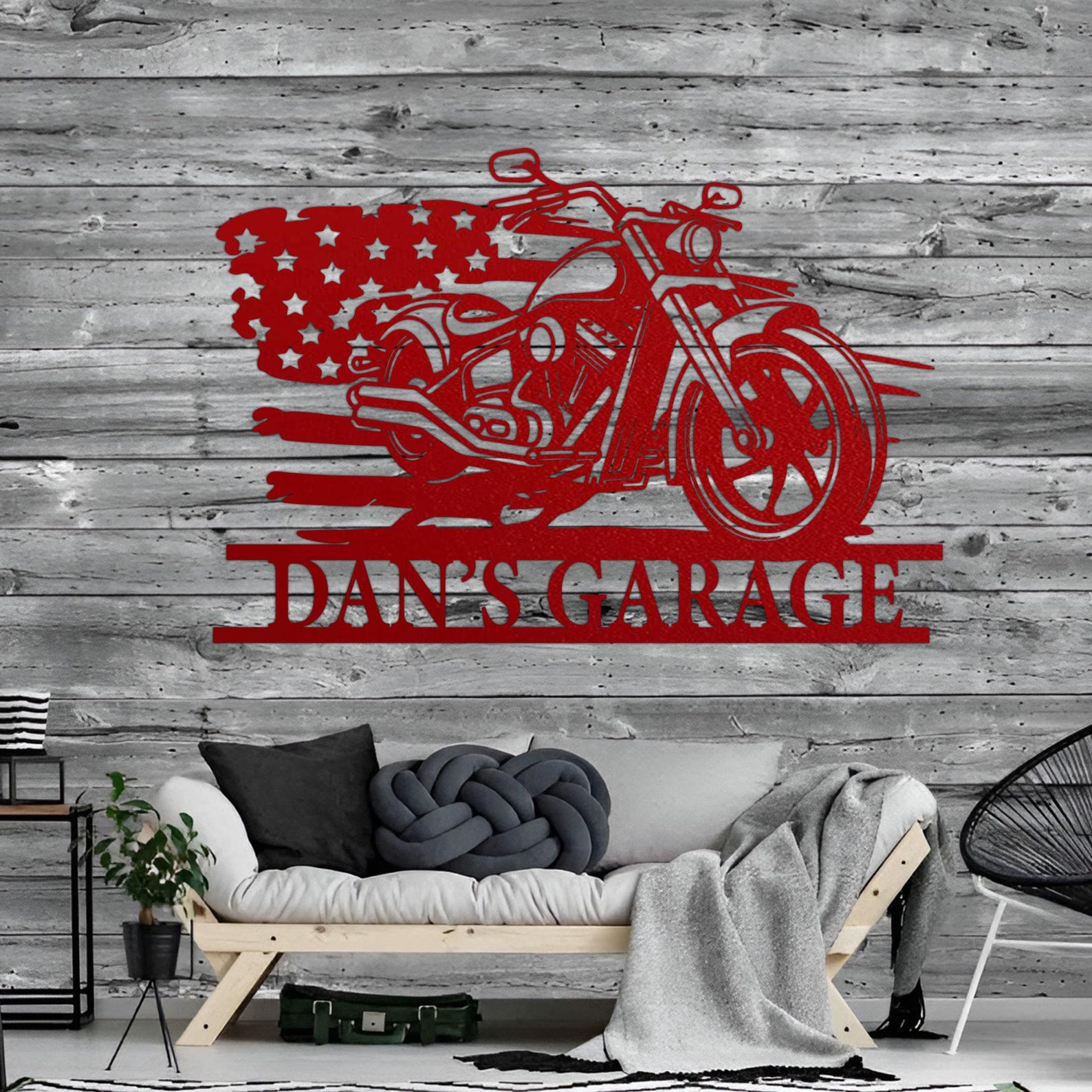 Personalized Motorcycle Garage Sign: Custom Biker Wall Art - Etsy