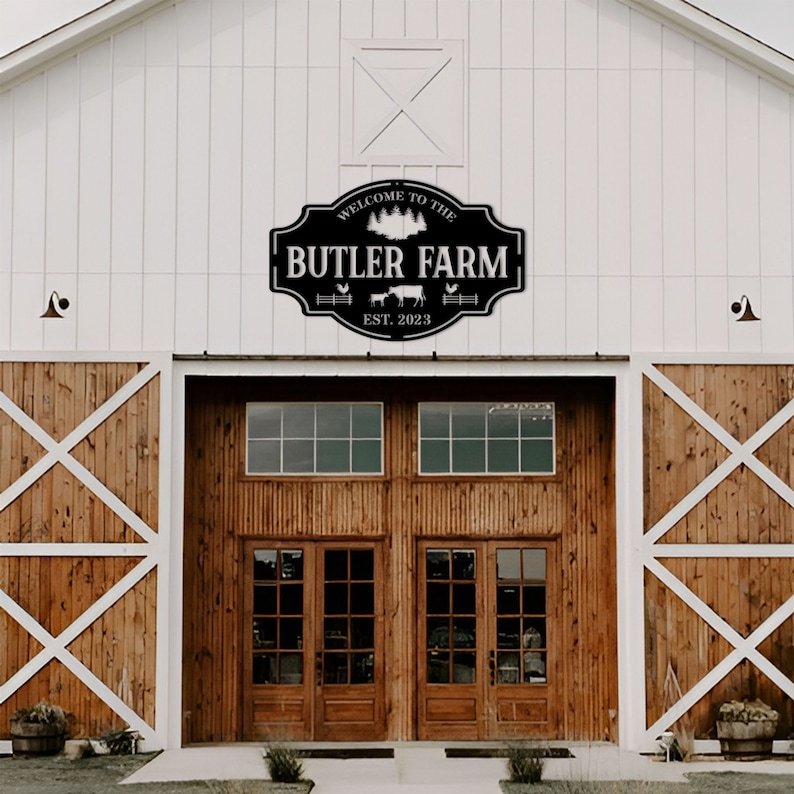 Personalized Farm Metal Sign: Custom Family Name, Address, Date - Etsy