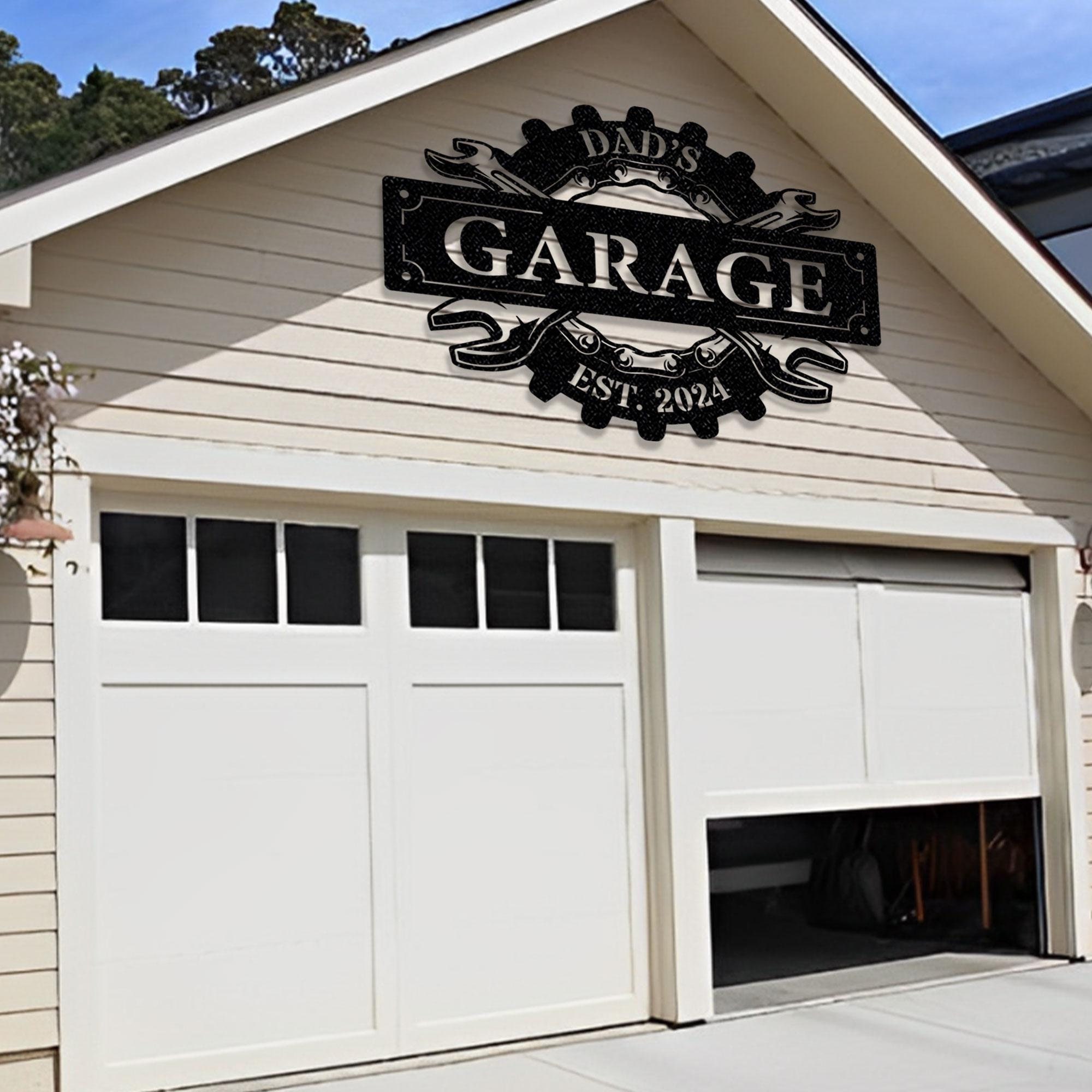 Personalized Garage Sign: Custom Metal Wall Art, Man Cave Decor - Etsy