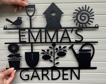 Custom Metal Garden Sign: Personalized Family Name, Outdoor Decor