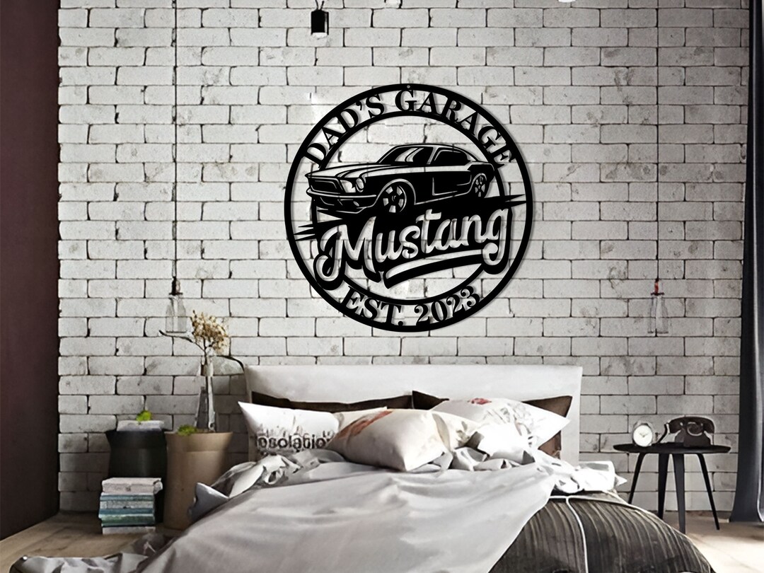 Personalized Hanging Garage Sign Steel Metal,mustang Gift,mustang Wall