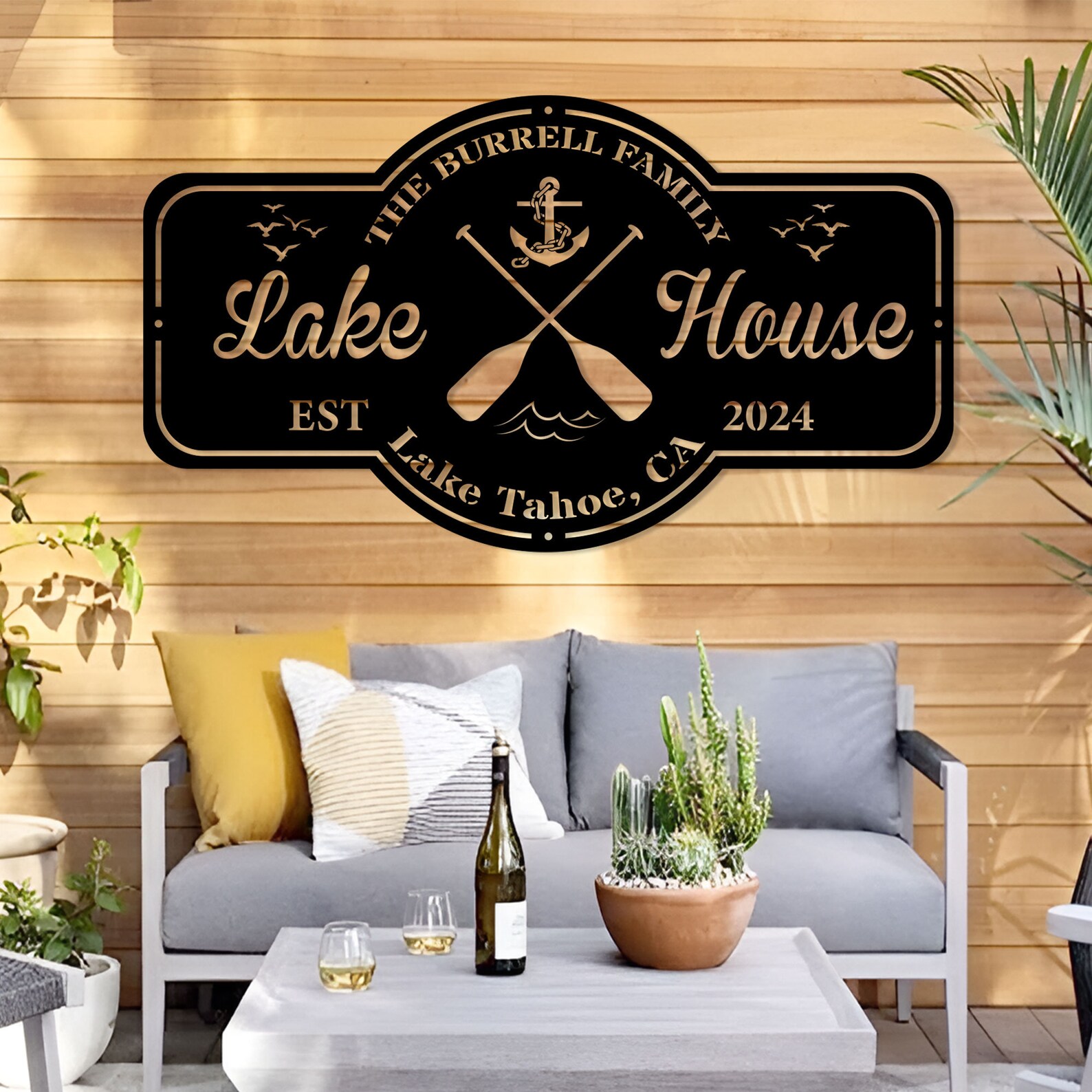 Personalized Lake House Metal Sign: Custom Family Name Outdoor Decor - Etsy