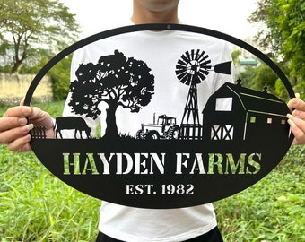 Personalized Metal Farm Sign: Custom Farmhouse Barn Decor