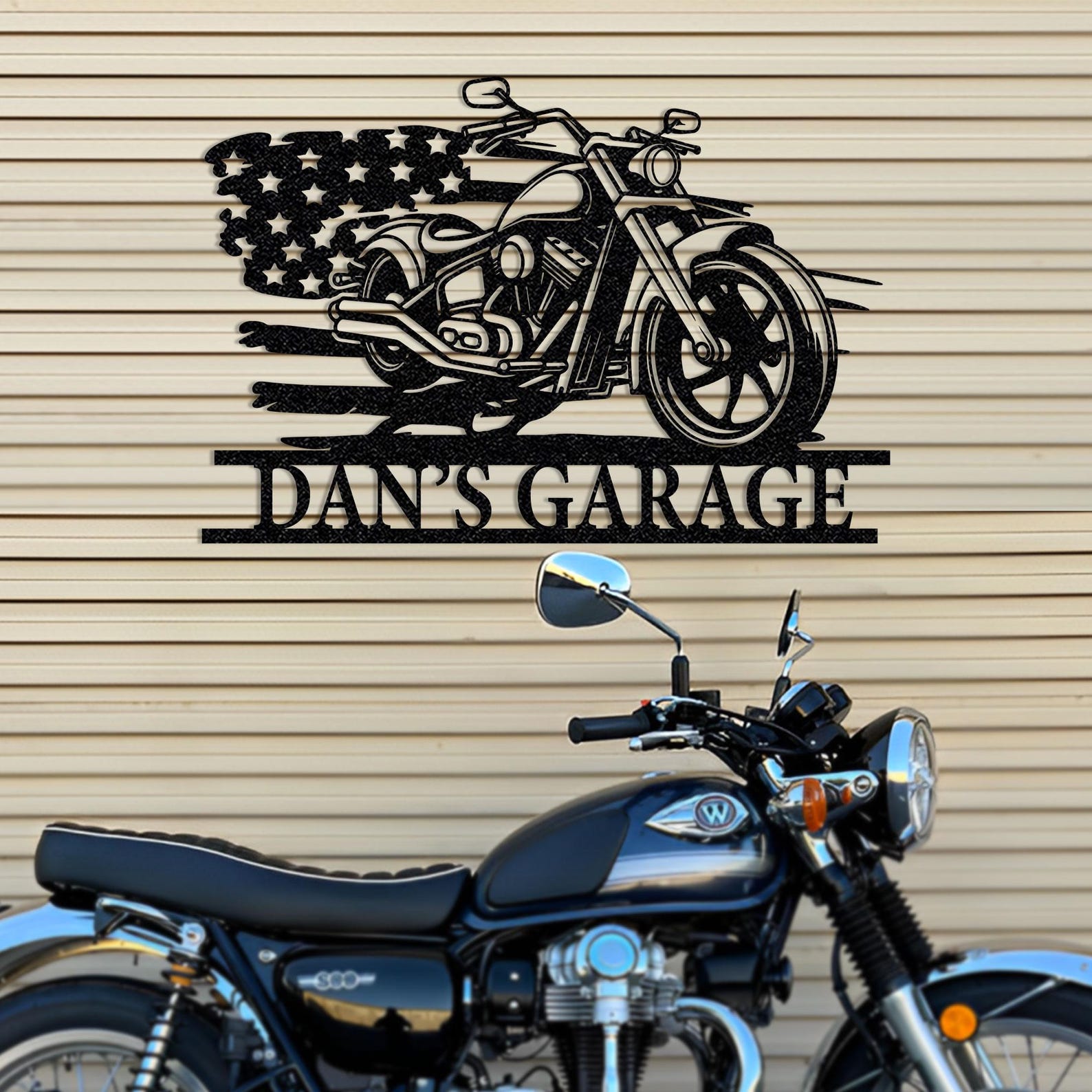 Personalized Motorcycle Garage Sign: Custom Biker Wall Art - Etsy