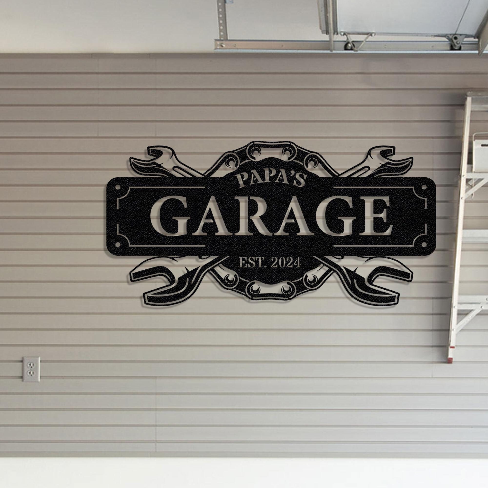 Personalized Metal Garage Sign Custom Workshop Name Sign Home Decor Car ...