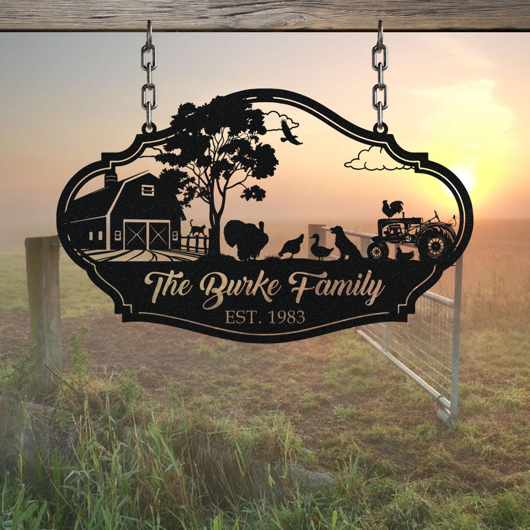 Personalized Metal Farm Sign, Chicken, Turkey Farm Sign, Custom Ranch ...