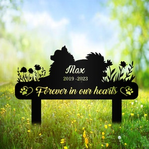 Pet Memorial Garden Sign,Personalized Dog Memorial Stake,Pet loss,Remembrance Stake,Pomeranian,Metal Stake,Pomeranian Sign,Garden Decor