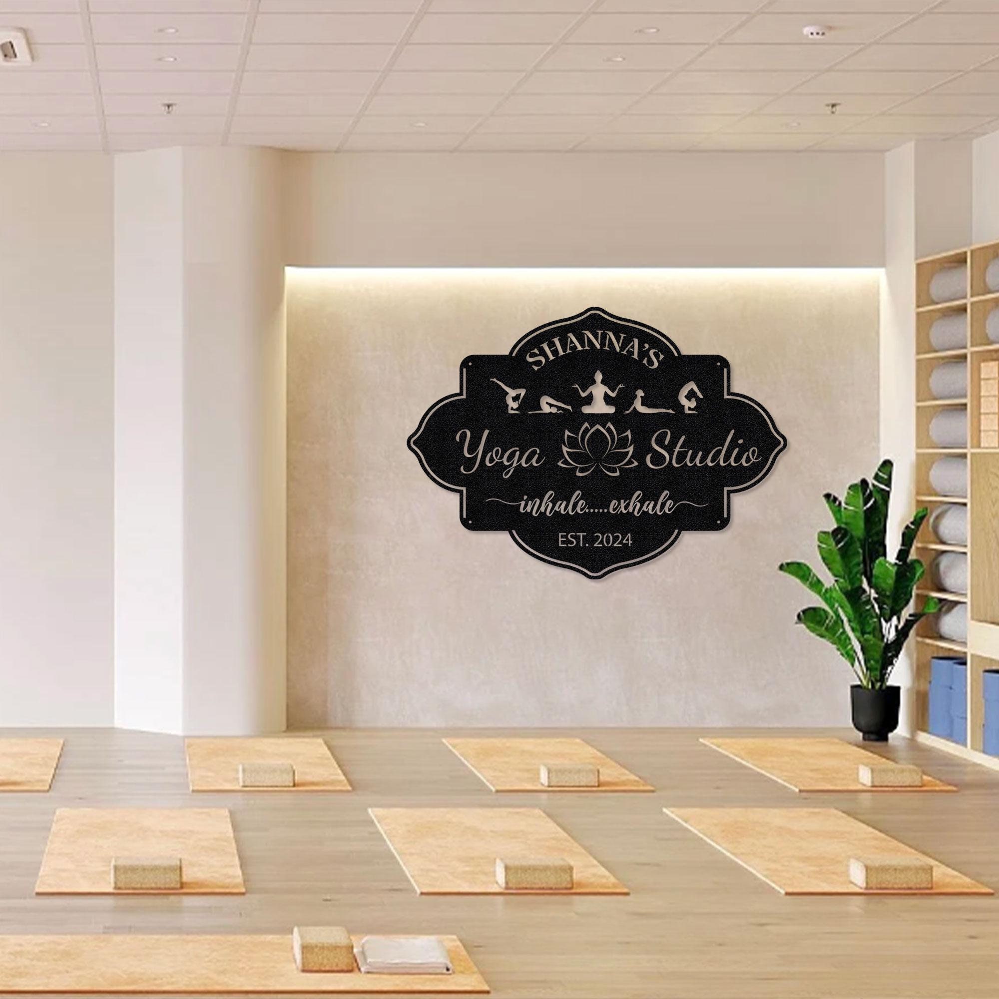 Personalized Metal Carved Yoga Meditation Room Name Sign, Namaste Yoga Studio Decor Birthday Gift for Her Mothers Day Gift for Mom Yoga Gift