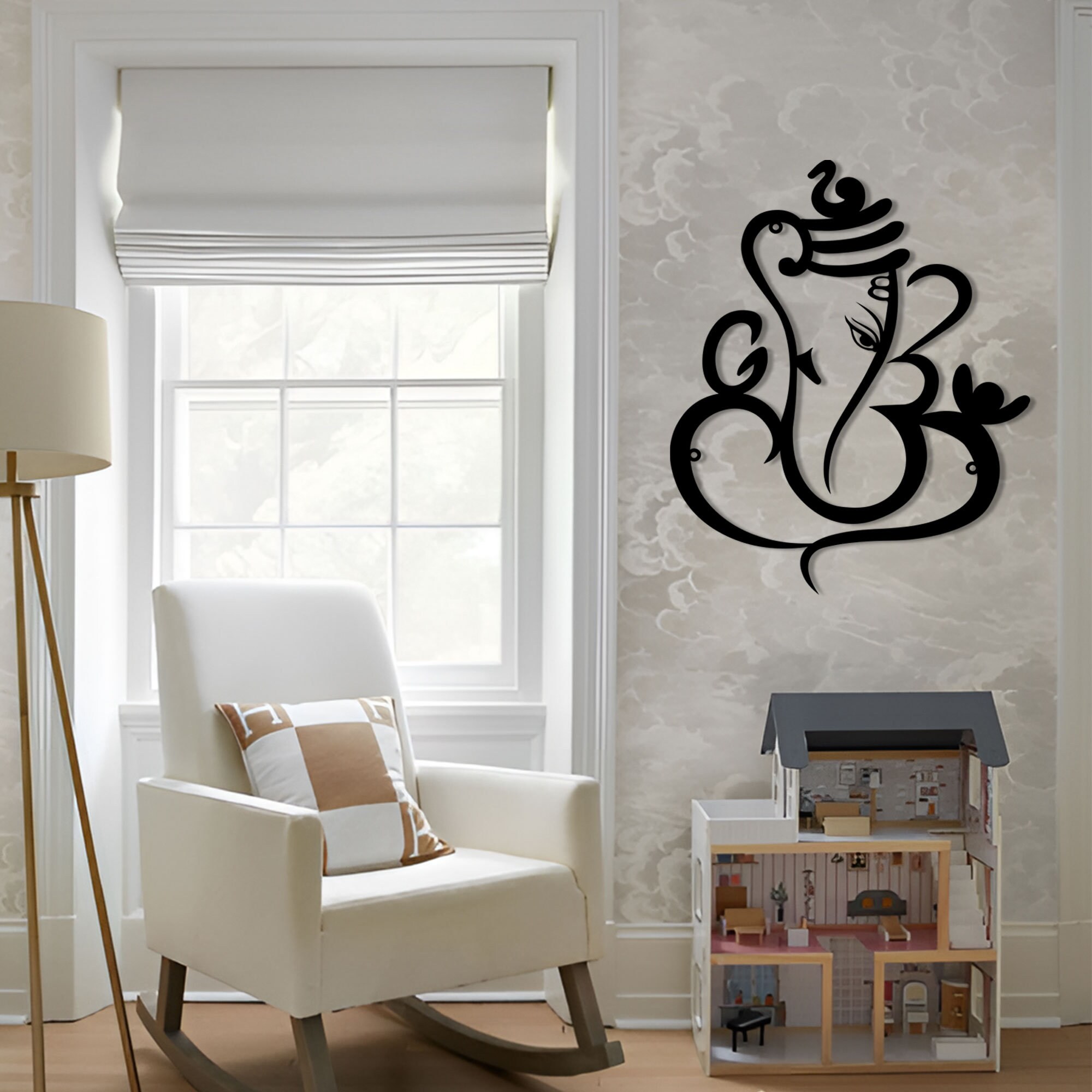 Ganesha Metal Wall Art and Decorabstractmetal Wall Hanging Etsy