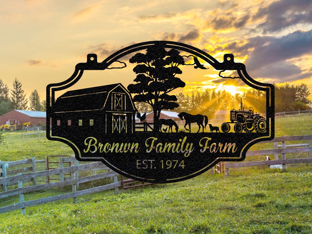 Personalized Metal Farm Sign: Custom Horse & Dog Ranch Decor - Etsy