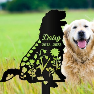 Personalized Dog Memorial Stake,Metal Stake,Golden Retriever,Sympathy Sign,Dog Loss,Pet Grave Marker,Remembrance Stake,Golden Retriever Sign