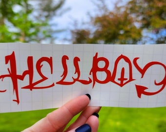 Calcomanía de vinilo roja Hellboy de Lil Peep - Adhesivo impermeable para coche