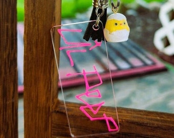 Lil Peep Keychain: Acrylic Charm with Chick and Tassel