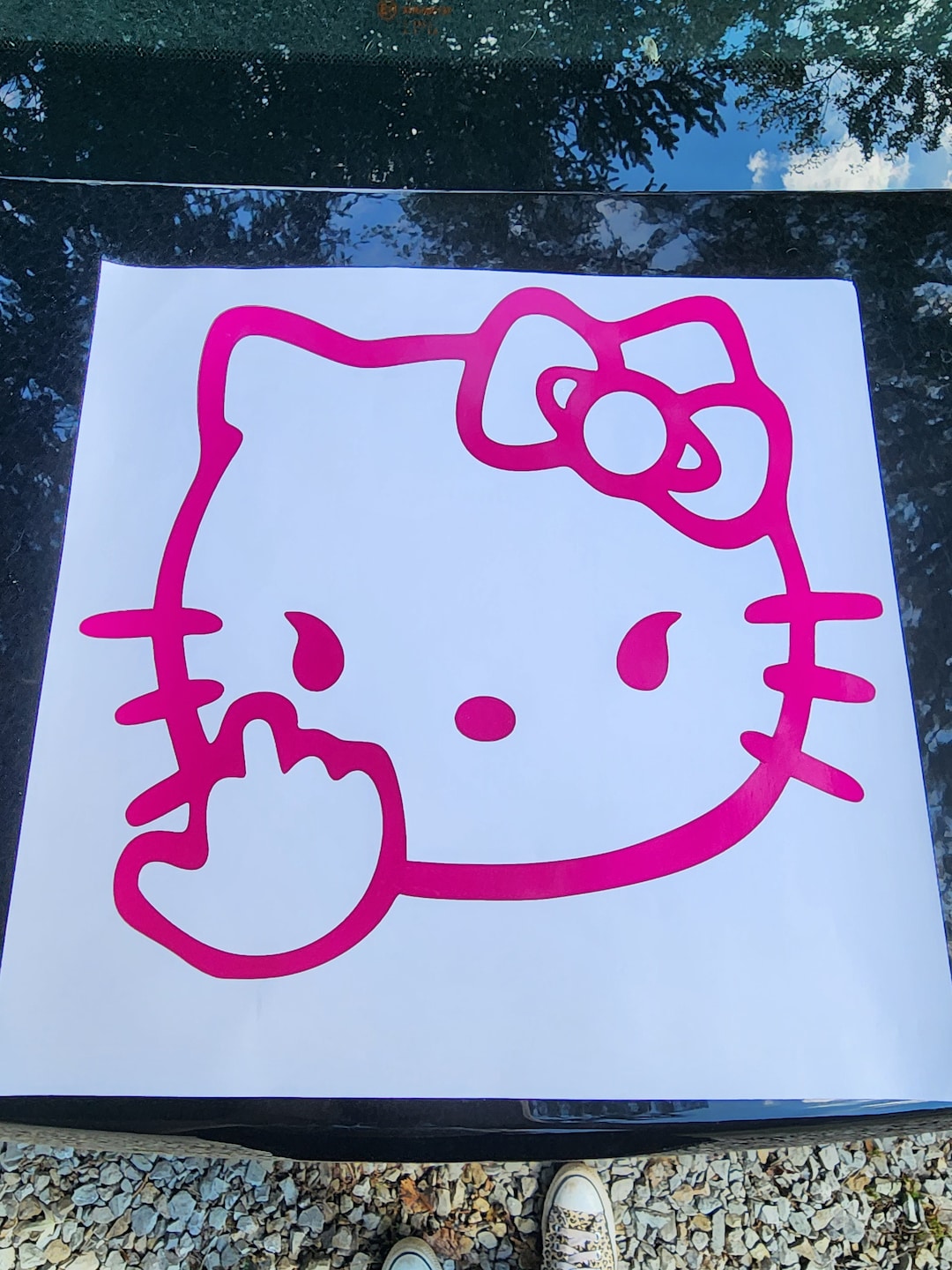 Pegatina de Hello Kitty para el dedo medio - Hello Kitty para coche ...