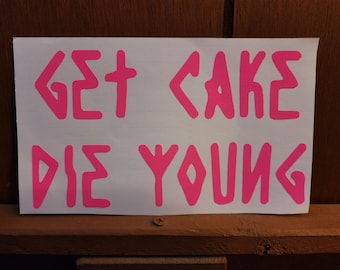 Lil Peep "Get Cake Die Young" Car Decal - Emo Rap Vinyl Sticker