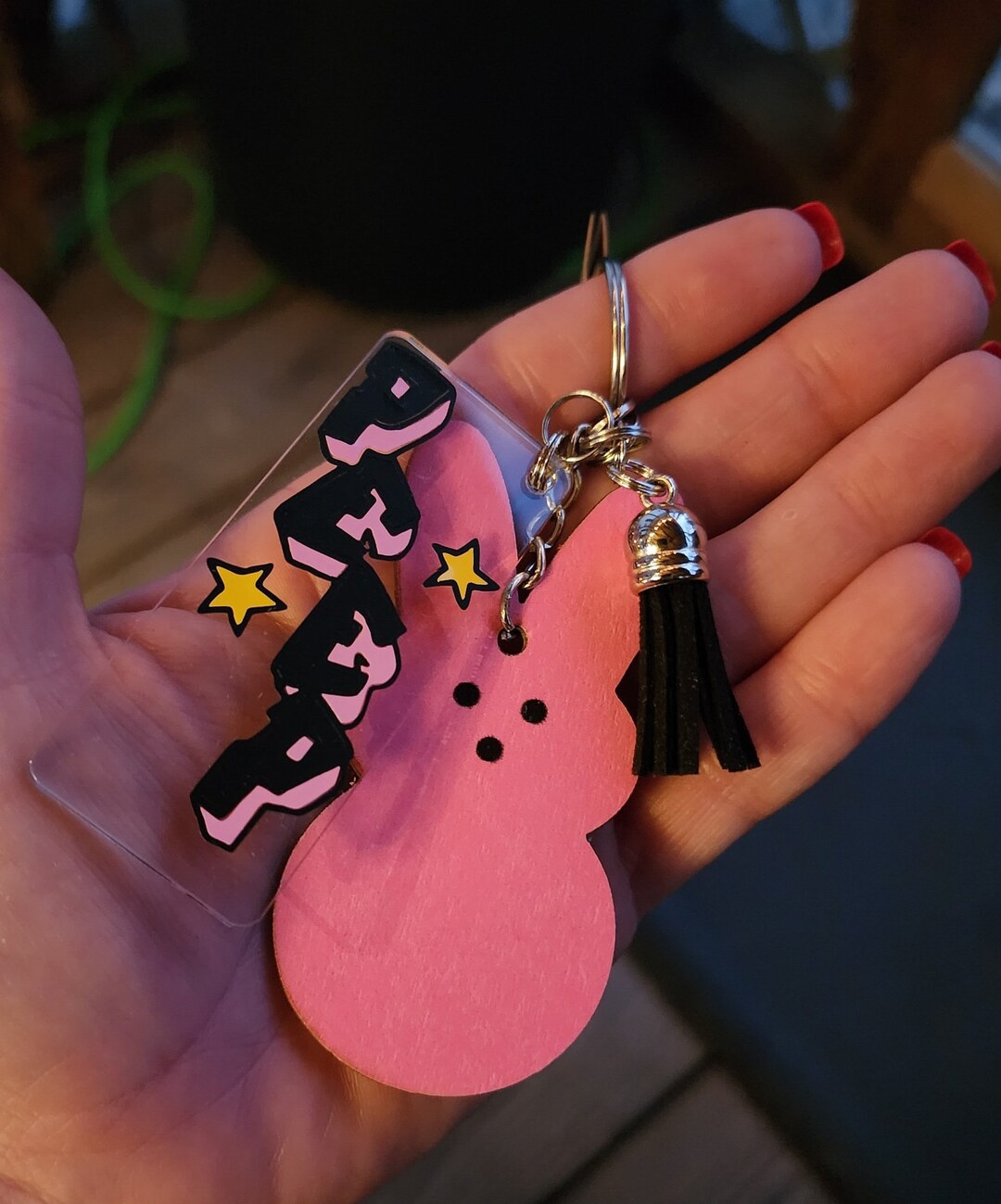 Lil Peep Keychain: Pink Bunny, Black Tassel - Etsy