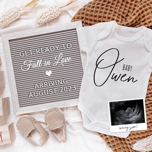Digital Fall Pregnancy Announcement, Fall Pregnancy Reveal, Letter Board Baby Announcement, Social Media Baby Announcement