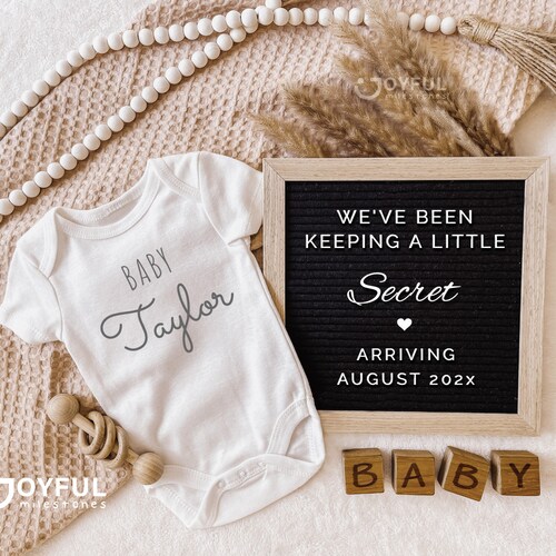 Digital Pregnancy Announcement for Facebook Letter Board Etsy