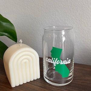 California State Glass Cup, California Beer Glass, Retro Beer Can Glass Cup, Iced Coffee Glass Cup, Soda Glass Can