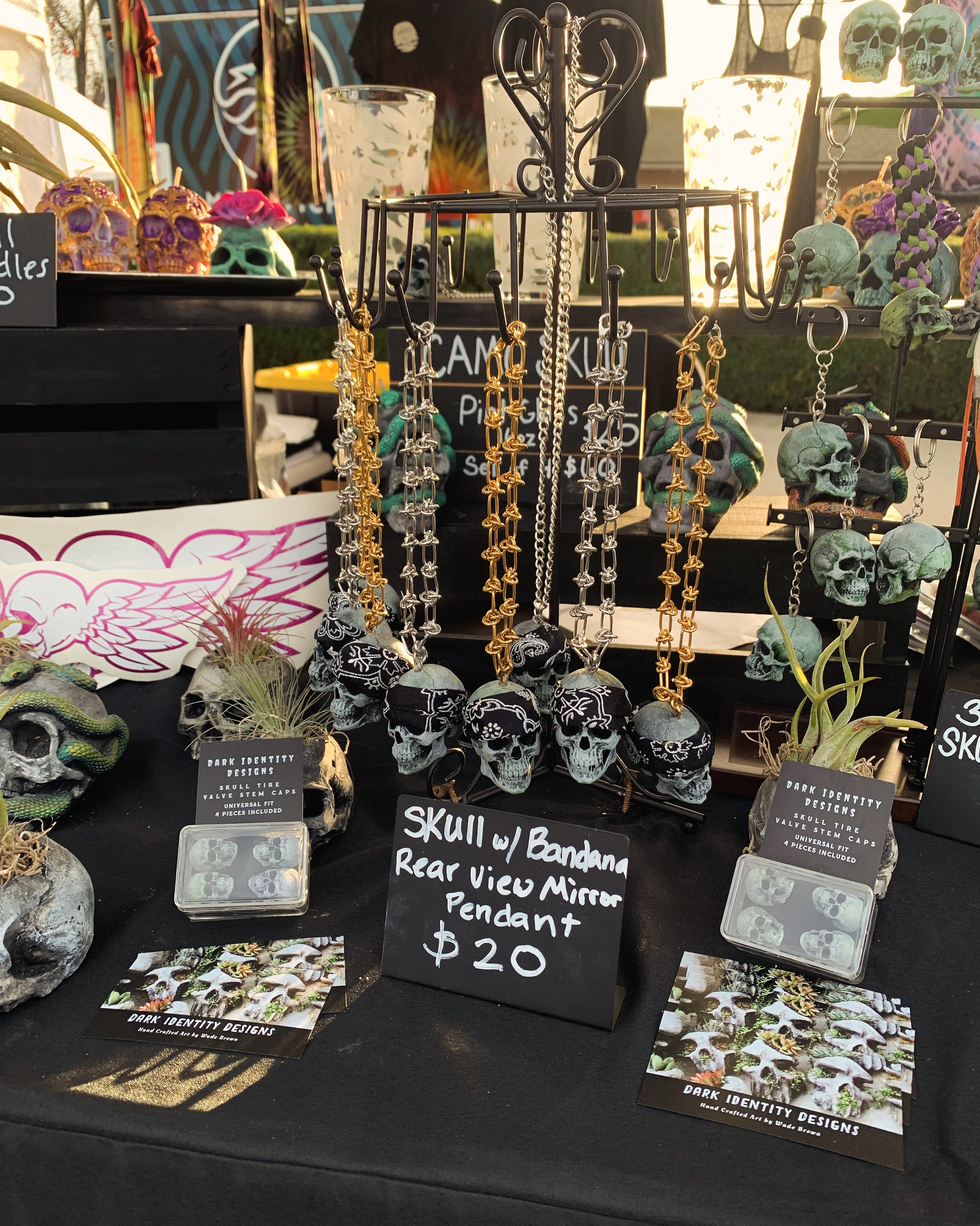 Skull With Bandana Rear View Mirror Pendant. Etsy