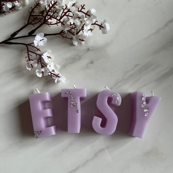 Custom Birthday Letter Candles | Personalized Name Cake Topper
